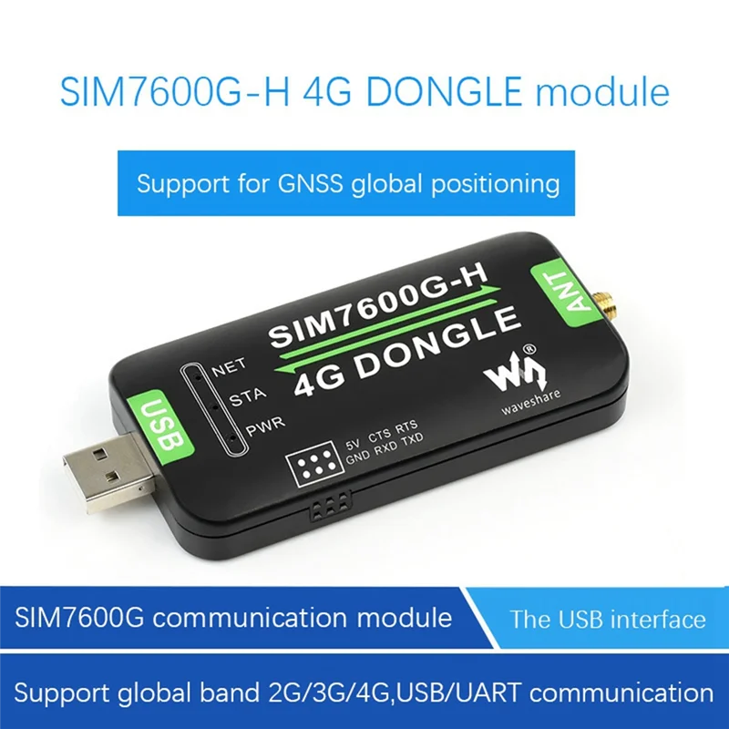 T82C Hot Sale-2X Waveshare SIM7600G-H 4G DONGLE Module An Internet Access Module For Raspberry Pi GNSS Global Communication
