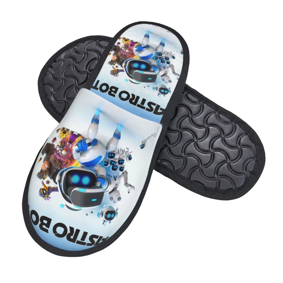 Custom A-Astro Bots House Slippers Women Cozy Memory Foam Slip On Spa Slipper Shoes