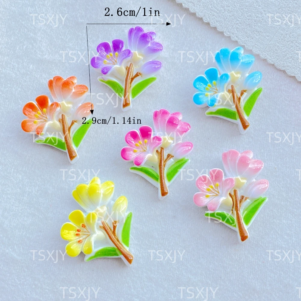 10Pcs New Models Resin Cute Cartoon Flower Series Flat Bottom Scrapbook DIY Jewelry Craft Decoration