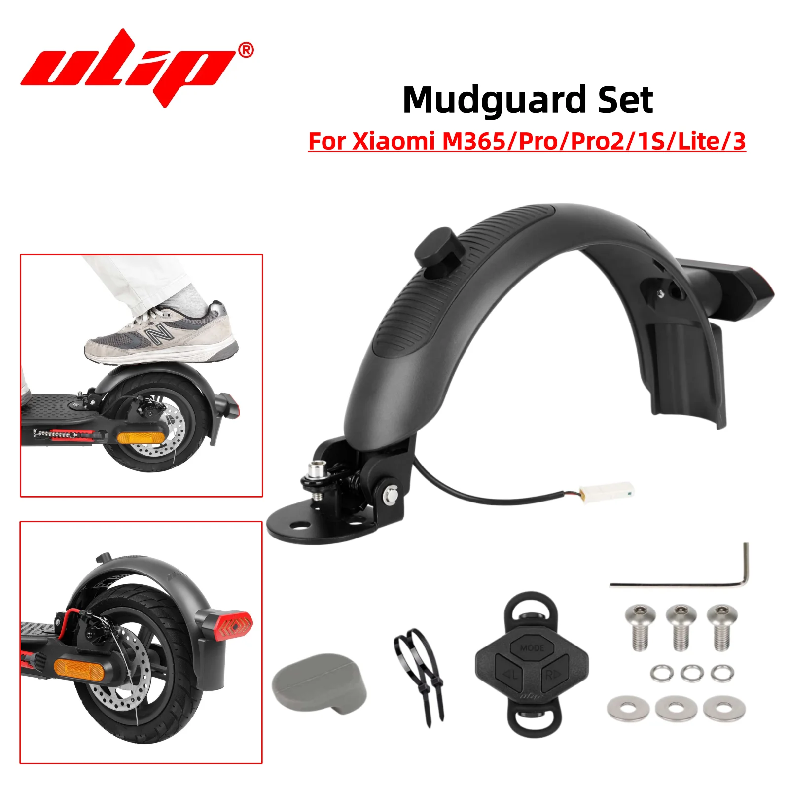 

Ulip Upgrade Turn Signal Rear Fender Kit For Xiaomi M365 1S Pro Pro2 Mi3 E-Scooter Tire Splash Mudguard Protection Accessories
