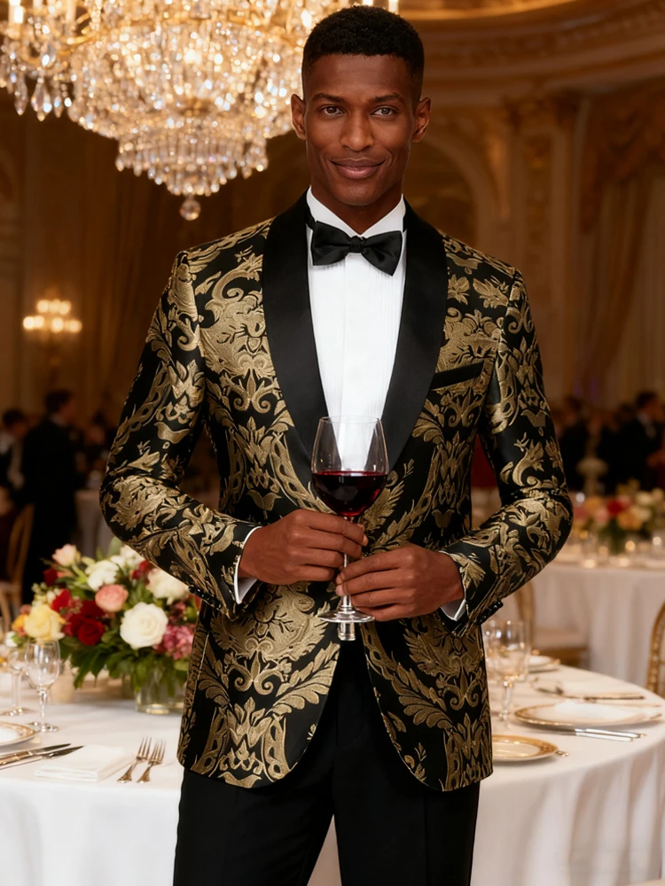 

Мужская цельная однобортная спортивная куртка и шаль-воротник на одной пуговице, облегающая вечерняя куртка с длинными рукавами,