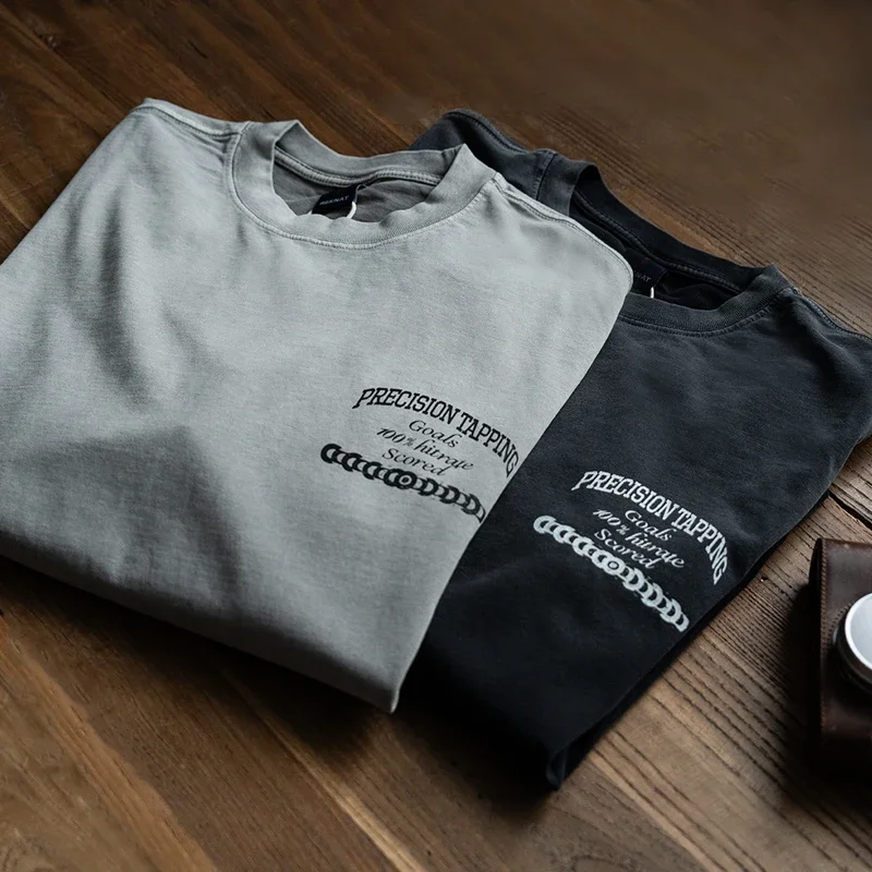 Ready-to-wear washed round neck pullover loose long-sleeved T-shirt