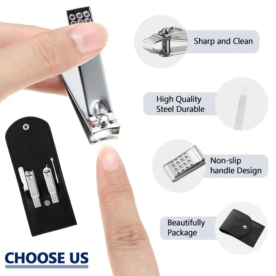 マニキュアセット、業務用ネイルケアキット、ネイルクリッパーキット、ステンレス製ペディキュアセット、トラベルケース付き、マルチカラー