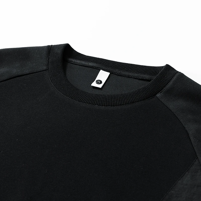 2025 Spring Men Sweatshirts Pockets Patchwork Streetwear Oversized 6XL 7XL 8XL Big Size Long Sleeve Loose Pullover Sportswear