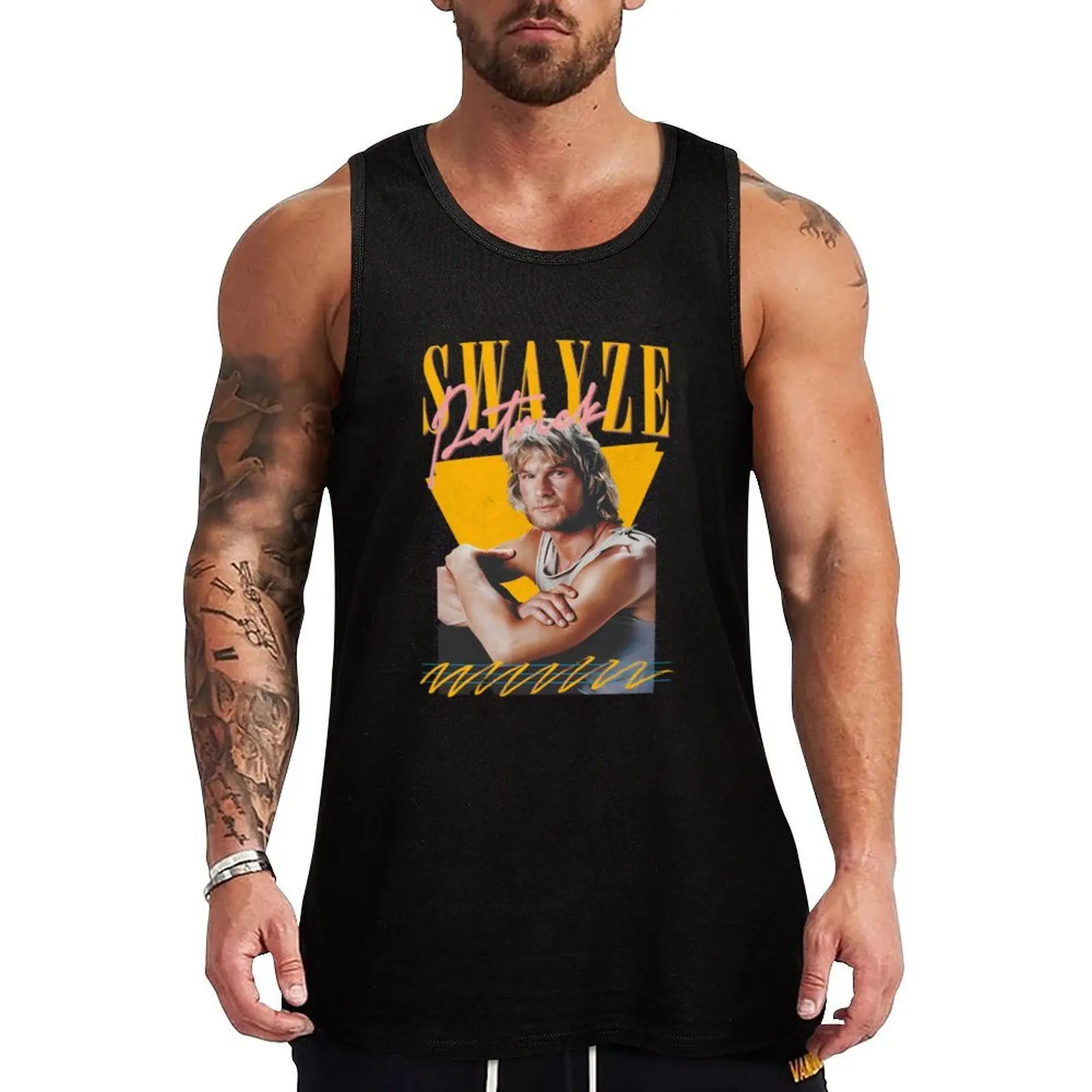 

Patrick Swayze Tank Top gym t-shirts man Sportswear for men Gym wear