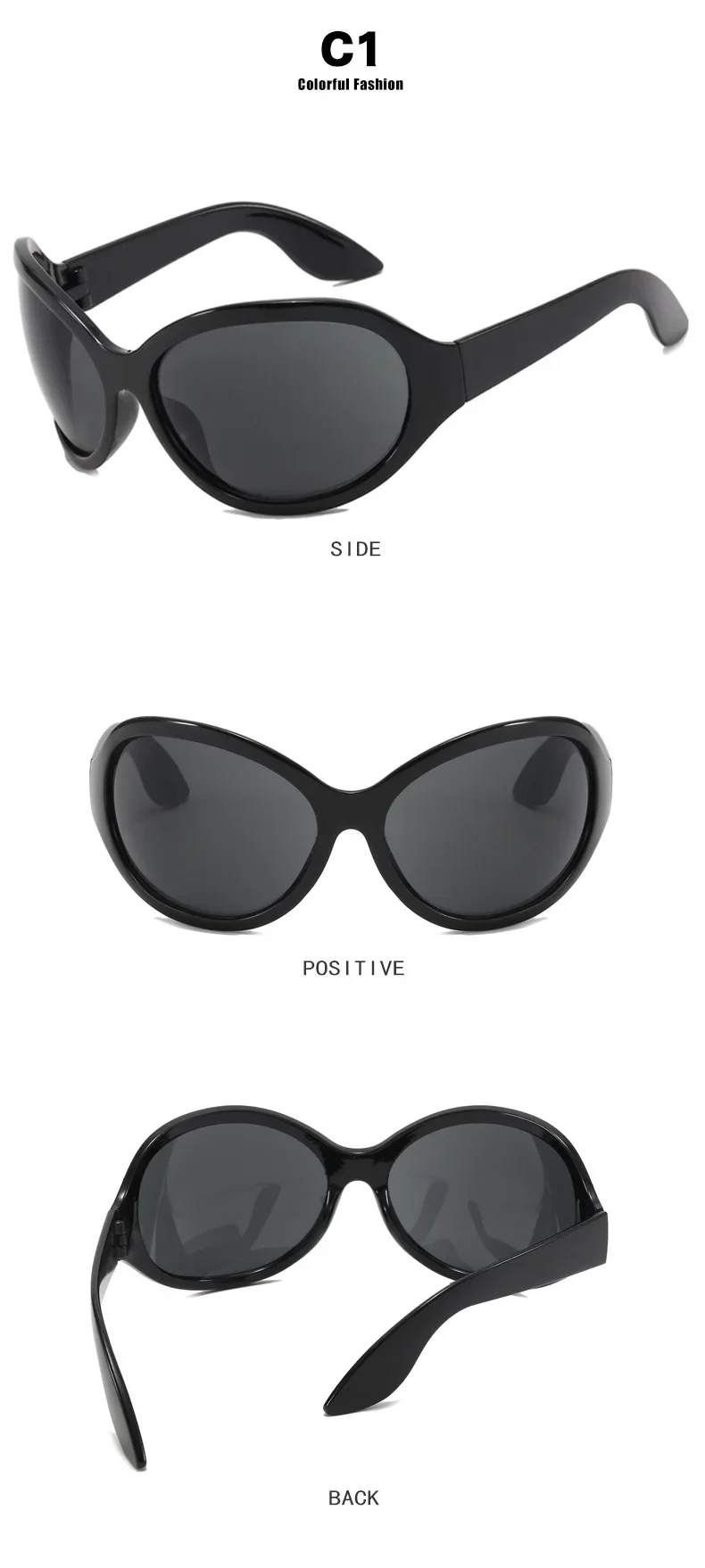 Einzigartige gelbe Y2K-Sonnenbrille für Damen, neue Mode, Oversize-Schild-Sonnenbrille, Herrenmode, coole Hip-Hop-Sonnenbrille, Damen, Fahren – Detail 7