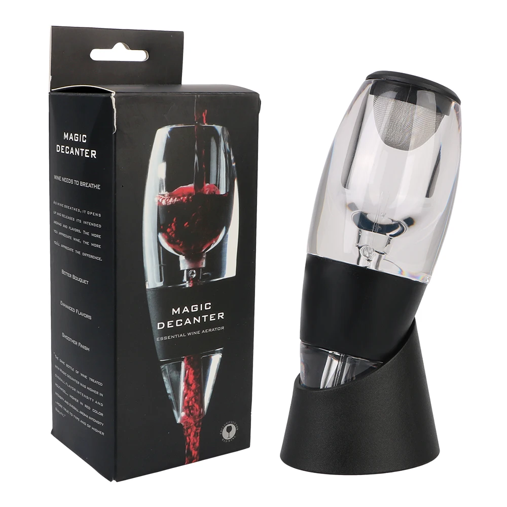 Professional For Bar Party Kitchen Red Wine Whisky Aerator Dispenser Wine Decanter Pourer With Filter and Base Quick Sobering