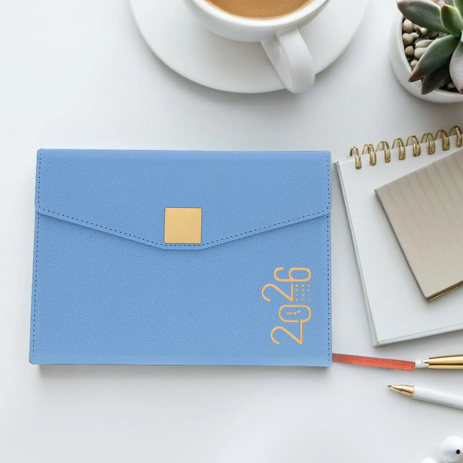 

2026 Daily Planner Journal Notebook for Work School Travel Portable Yearly Schedule Book with Smooth Writing Paper Elegant