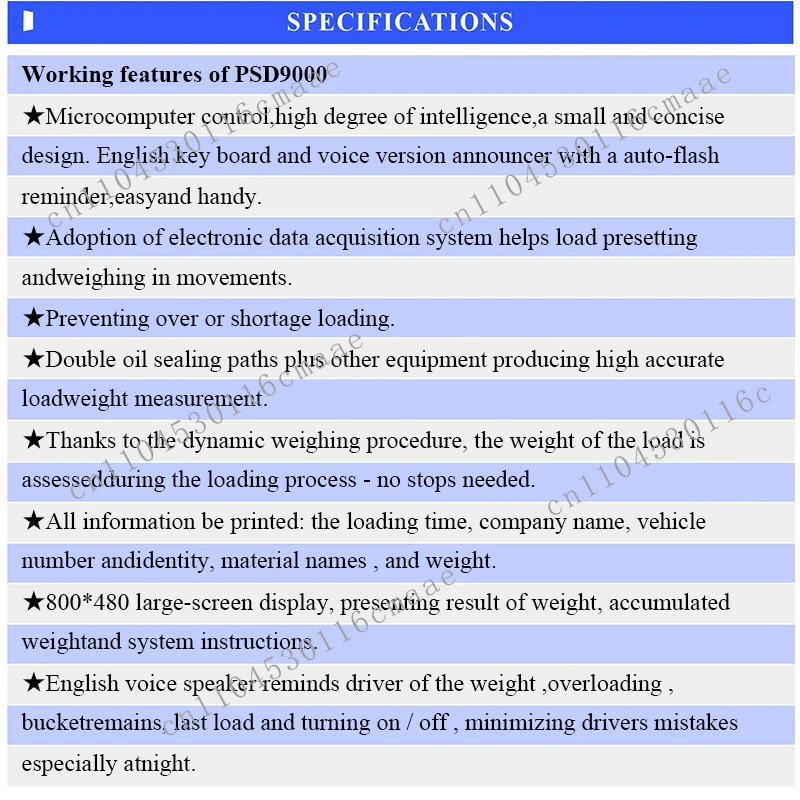 XC958 Digital Weight Scale with Hydraulic Sensor, Stainless Steel Wheel Loader and Shovel Loader Indicator