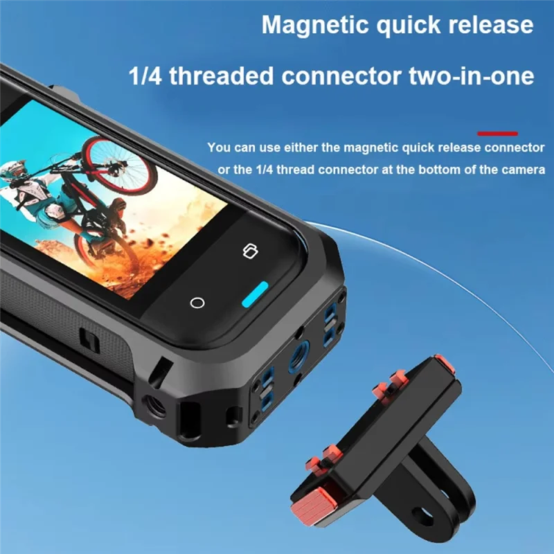 Capa protetora de gaiola para insta360 x5, montagem de adaptador de expansão de estrutura de metal com tampa de lente acessório de câmera-tce