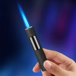 Portable Metal Turbo Butane Gas Lighter Press Type Adjustable Windproof Straight Fire Jet Flame Torch Lighter Smoker Men Gift