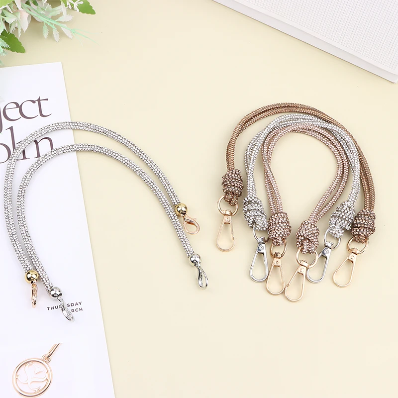 Stylish Handbag Chain Strap Embellished With Rhinestones Loop Knot Closure Suitable For Evening Casual DIY Wallet Making Women