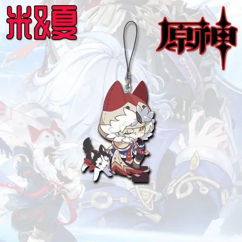Fashion Genshin Impact Alyosha Mitya Cartoon Acrylic Cellphone Strap Lanyard For Mobile Phone Case Keychain Key Chain Cover Hang