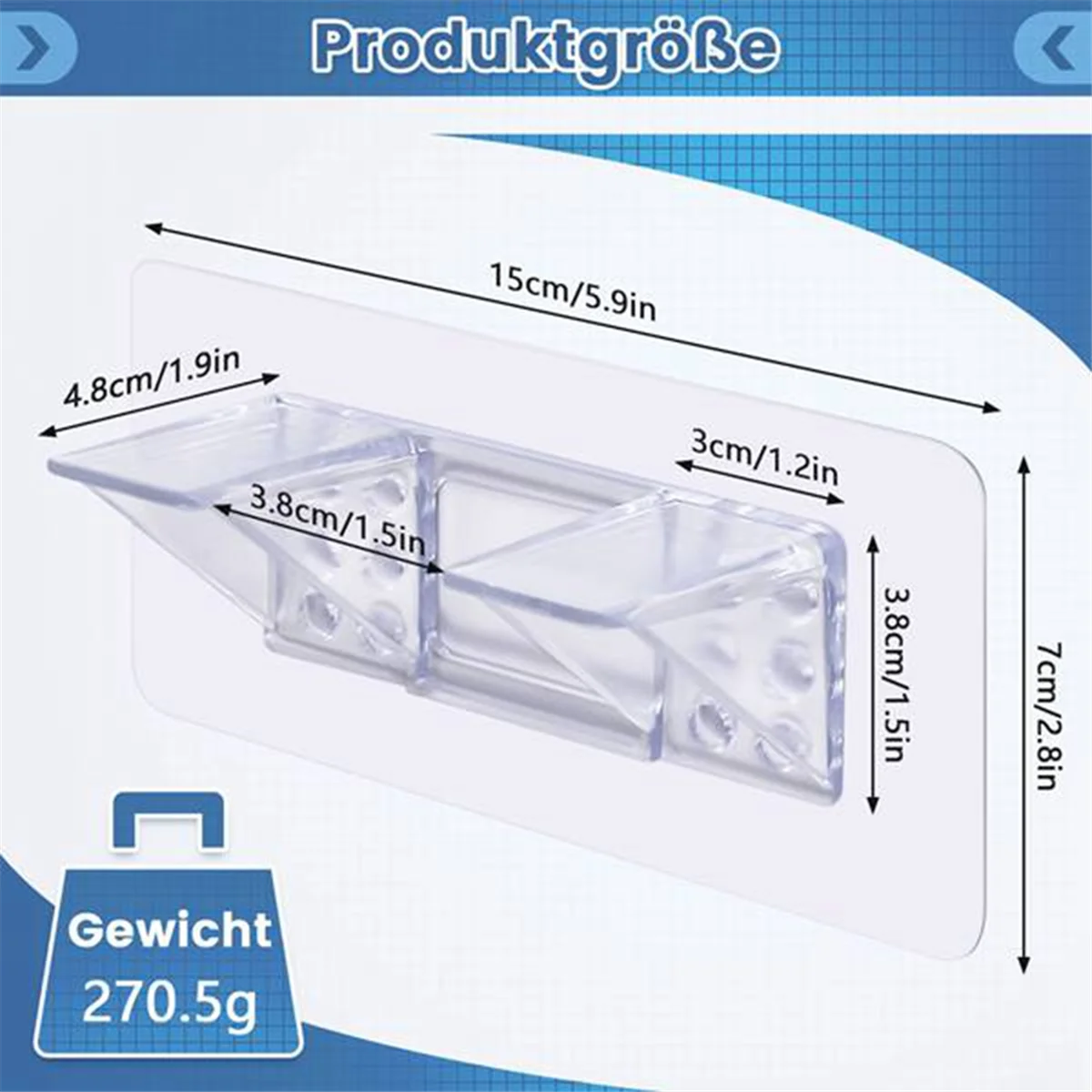 

10 Pieces Adhesive Shelf Bracket, Double Row Thickened and Reinforced