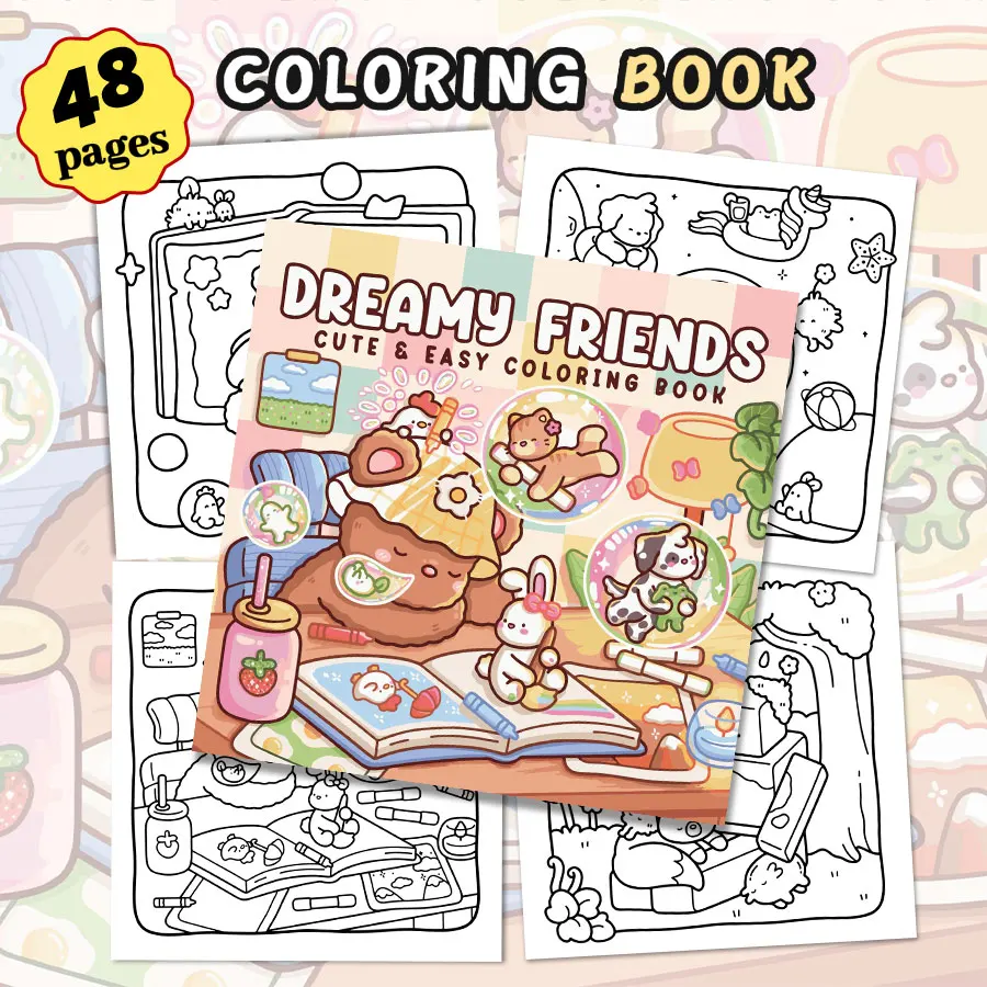 Capy Capy Coloring Books, Lively Scenes, Easy Coloring, For Home Parent - Child DIY, Relax, Unwind, Boost Creativity