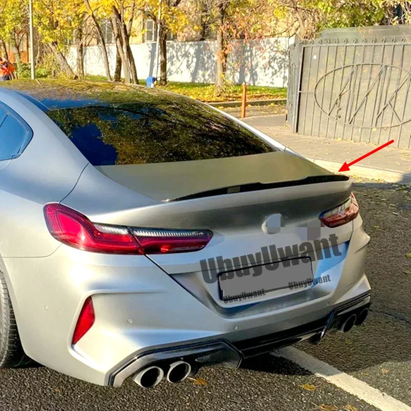 For BMW 8 Series G16 M8 4 Door 2018 2019 2020 2021 2022 Spoiler ABS Gloss Black /Carbon Look Rear Trunk Lip Spoiler Wing
