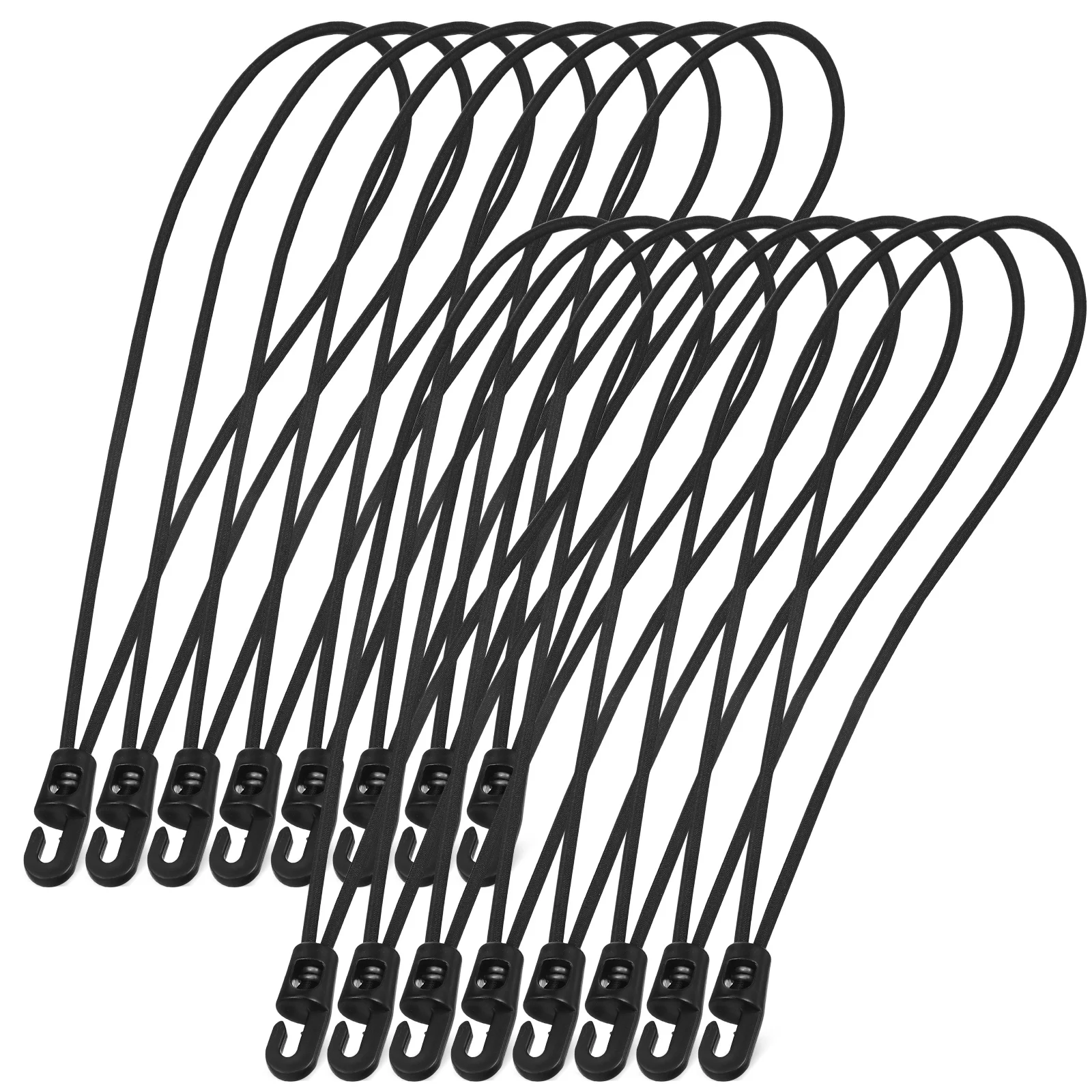 

25pcs Luggage Ropes Heavy Duty Bungee Straps Elastic Travel Cords Camping Outdoor Tie Downs With Hooks Short Stretch Straps