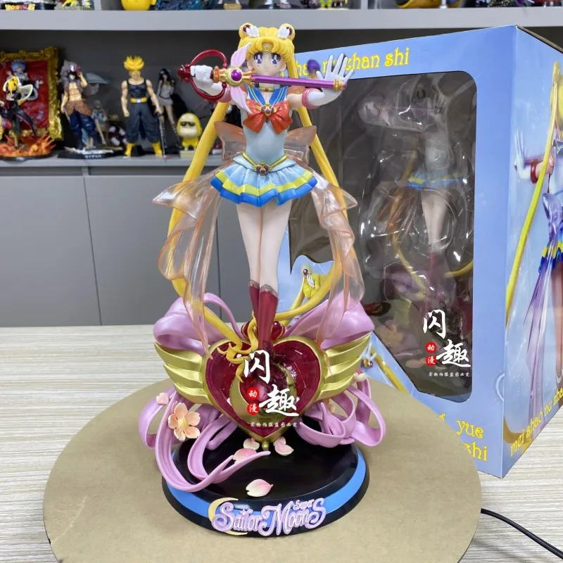 

35cm Anime Pvc Action Figure Super Sailor Moon Tsukino Usagi Figurine Statue Cartoon Character Model Collections Toys Gifts