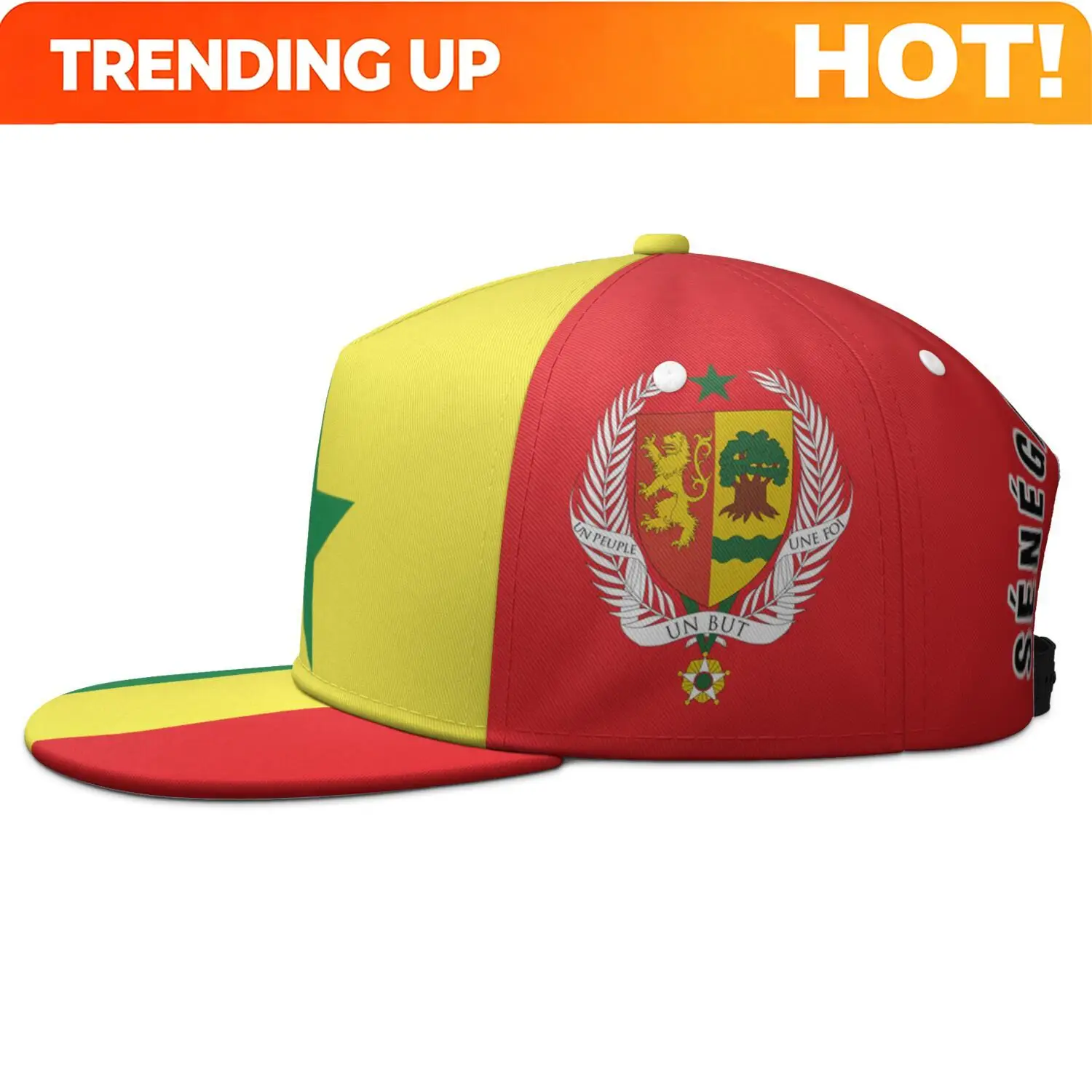 Senegal Flat Brimmed Cap Custom Made Name Number Logo Hip-hop Hat Nation Flag Sn French Country College Print Photo Headgear