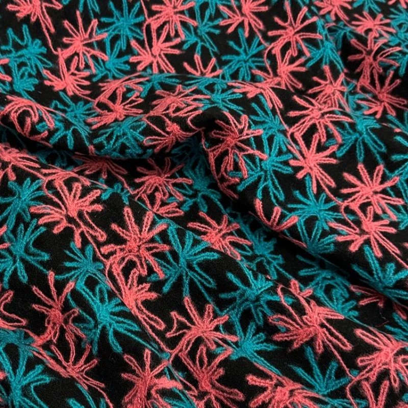 

Blue White Thread Woolen Fabric Coat Dress Clothing Fashion Cloth Fabrics for Diy Sewing Material By The Meter