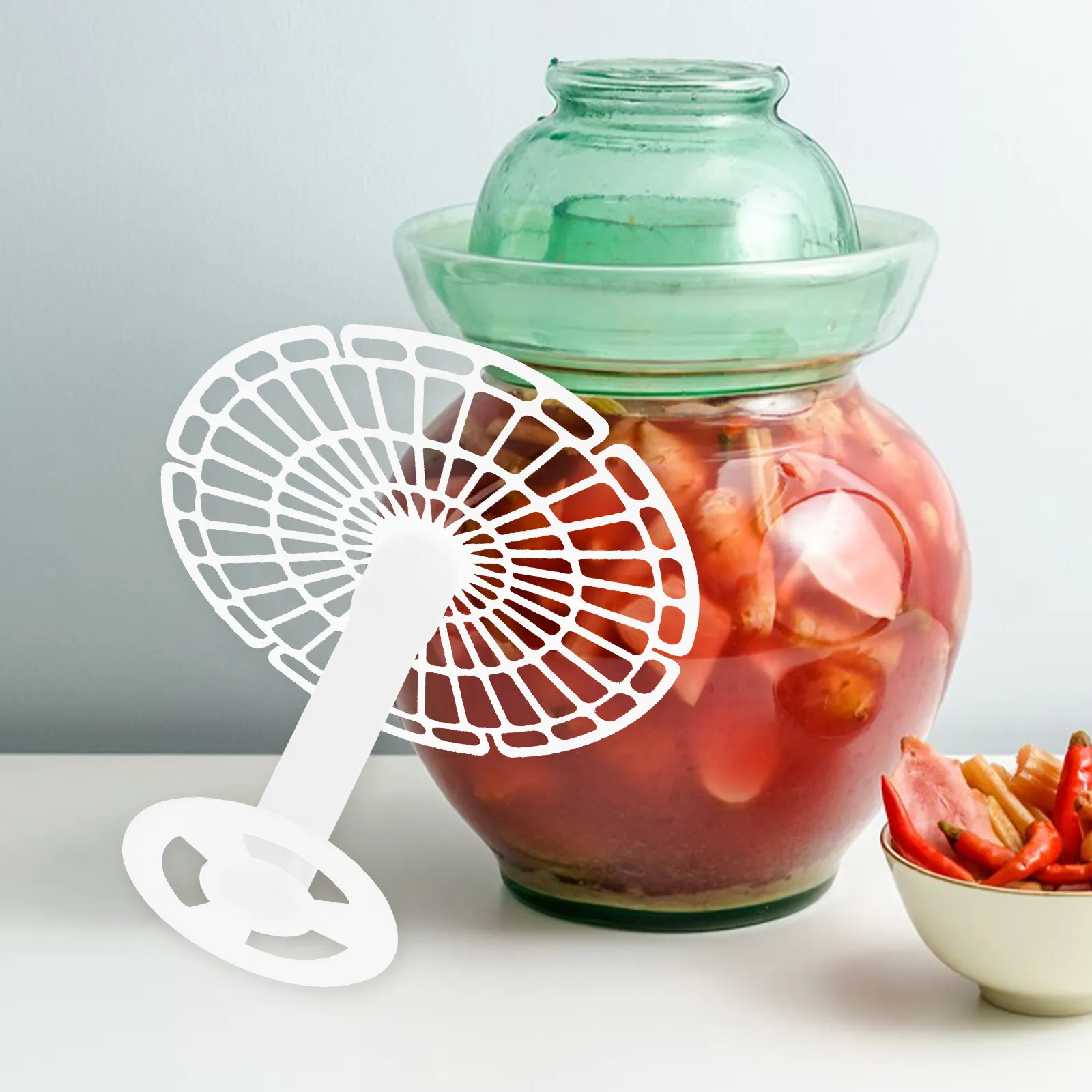Pickle Press Plate Fermenting Vegetable Press Tool Sturdy Plastic Jar Weight Quick Fermentation Helper Kitchen