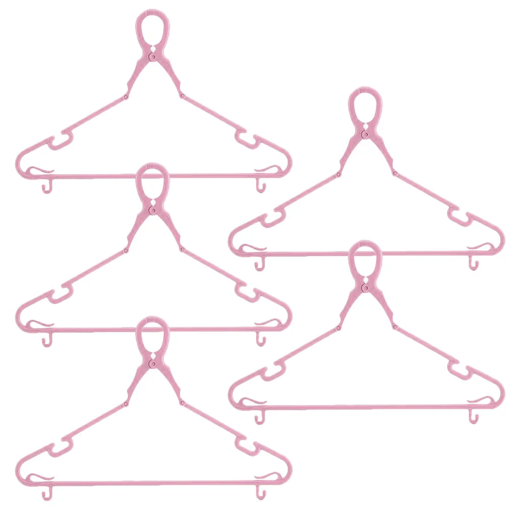 

5Pcs Anti-Wind Hangers Multi-Function Plastic Clothes Hangers with Clips Hooks for Pants Vest Towel Laundry Organization Home