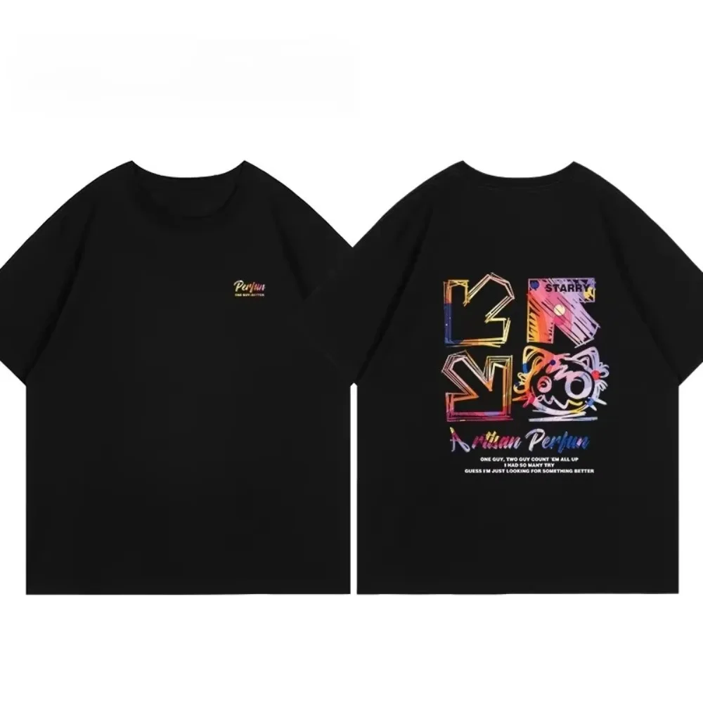 

2025 summer new fashion unisex Harajuku couple high-end light luxury brand pure cotton high-quality simple white T-shirt
