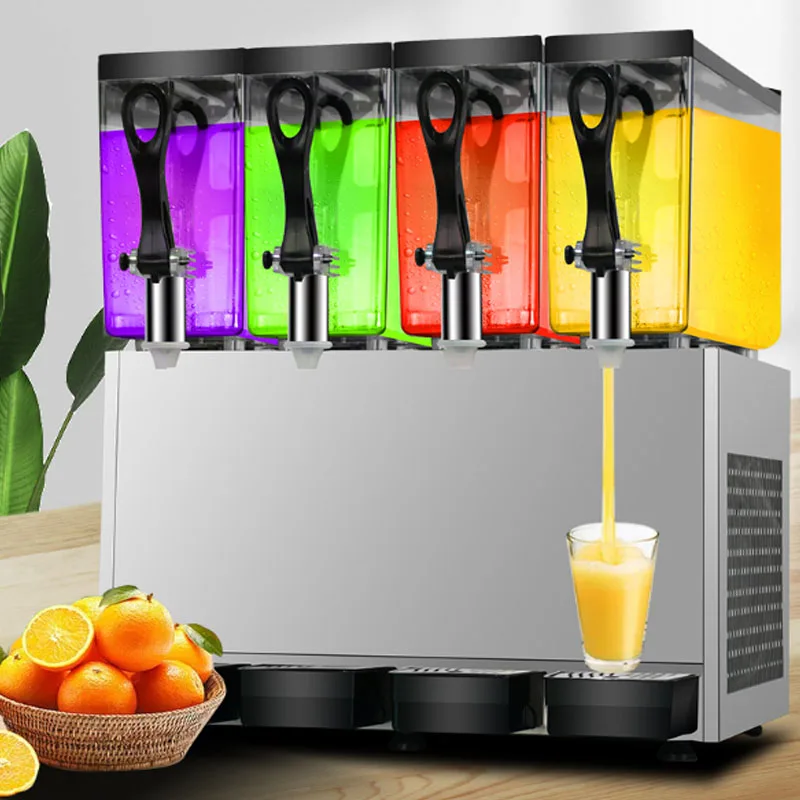 Beverage Machine Commercial Four Cylinders Hot And Cold Mixing Type Automatic Drink Self-Service Juice Can Put Fruit