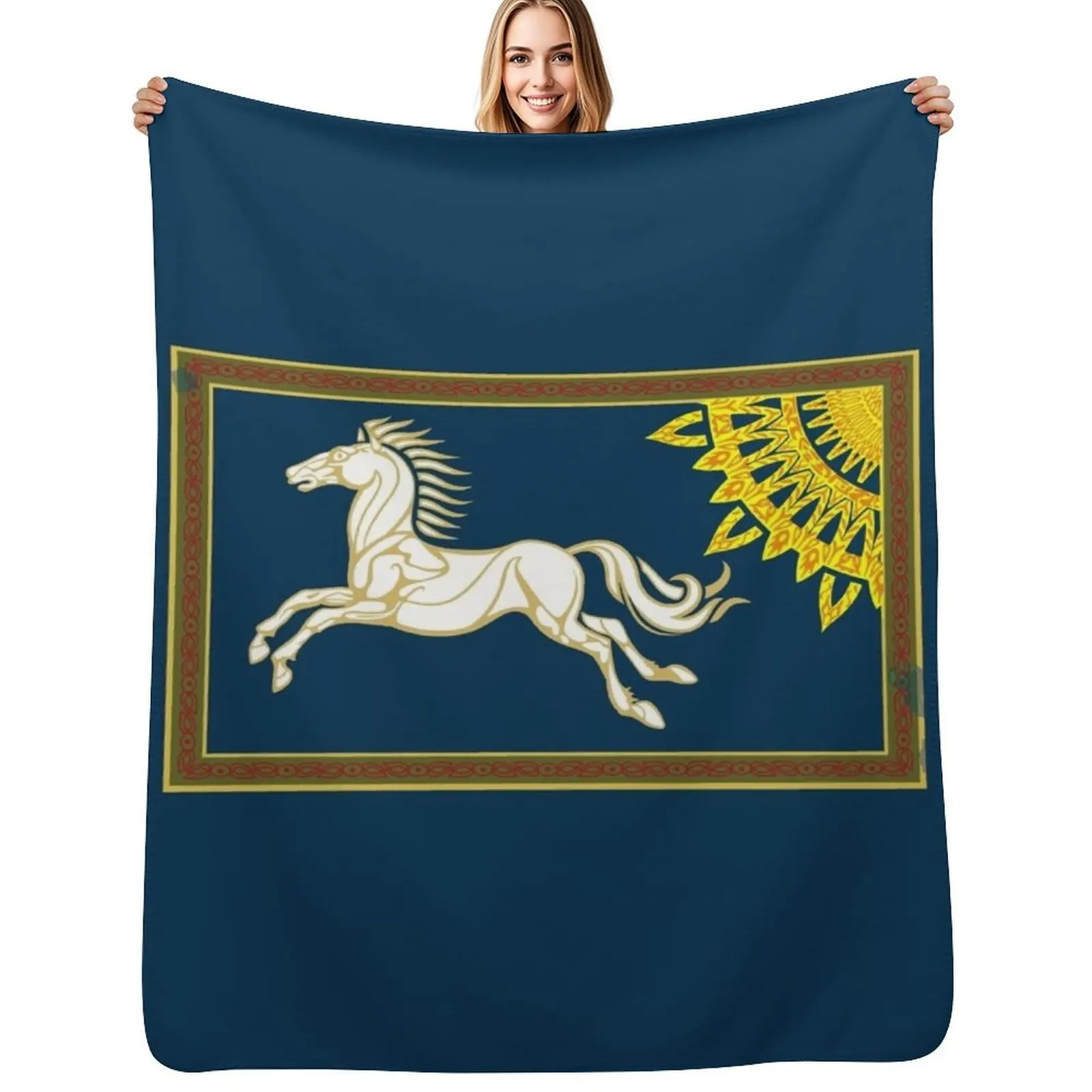 Rohan Banner Youth Throw Blanket Designers Warm Plaid on the sofa Furry christmas gifts Luxury St Blankets