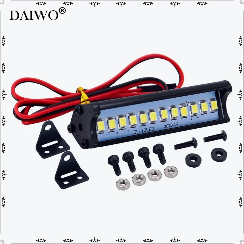 Barra de Luces LED para Techo de Coche RC, Faro de Búsqueda de 53-149mm para 1/10 Traxxas TRX4 Defender TRX6 G63 Axial SCX10 D90 RGT Yikon Crawler
