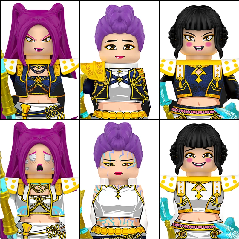 WM6229 KPOP chasseurs de démons poupées de dessin animé Mini blocs de construction Kawaii figurine à assembler jouet jouets éducatifs pour enfants cadeaux