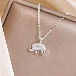 Uini-Tail hot new 925 Tibetan silver cute elephant necklace Korean simple fashion wild trend sweet little animal jewelry XL040