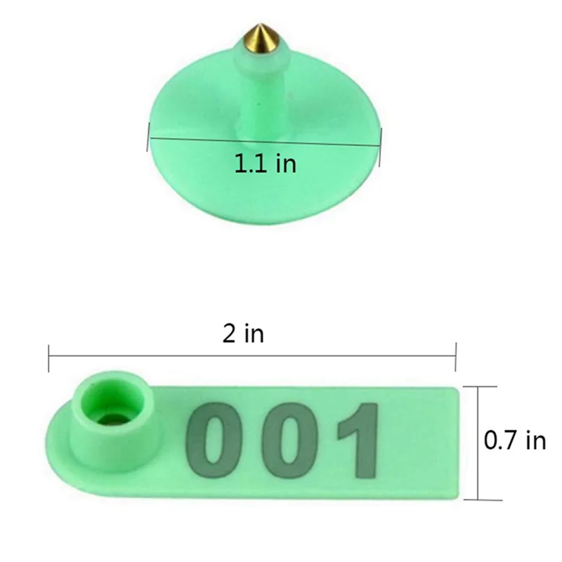EYFL-2X كماشة أذن على شكل حيوانات الماشية، مع علامات أذن رقم 001-100 و6 دبابيس، لتثبيت علامات أذن الماشية والأغنام والخنازير #6