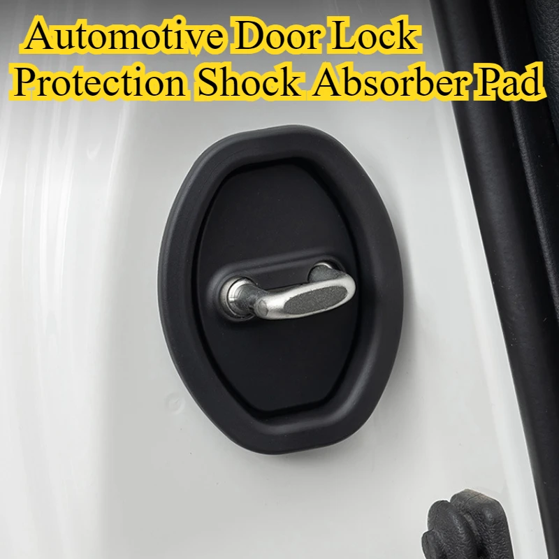 4pcs/set Door Shock Absorber Pad Flexible For Tesla Model 3 Y X S Lock Protector Silicone  Auto Door Lock Latches Cover