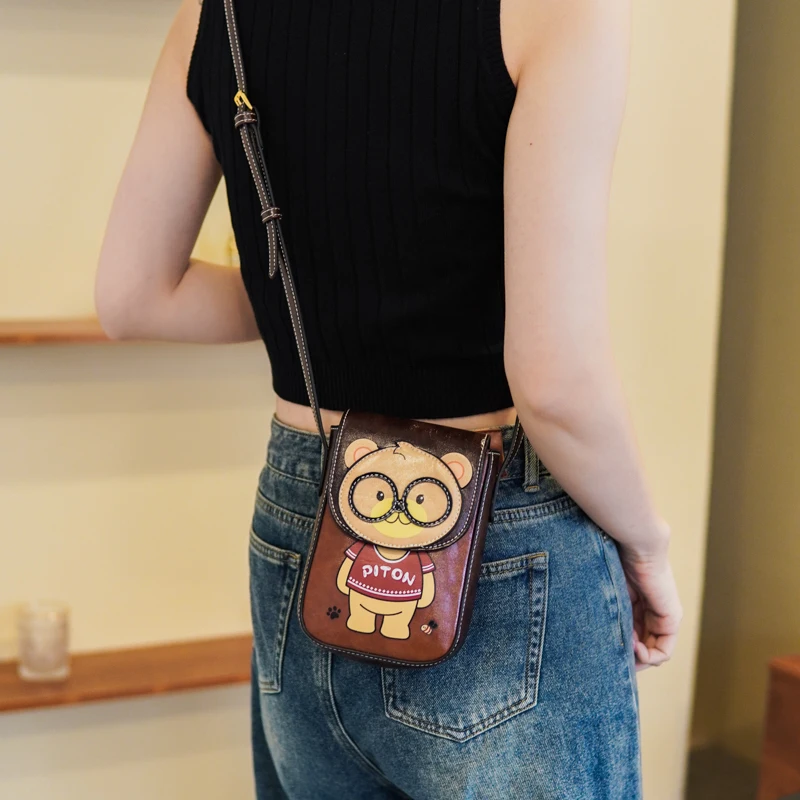 Beibaobao Merk Mobiele Telefoon Tas Voor Vrouwen Crossbody Tas Voor Meisje Luxe Vrouwen Schoudertas Dames Messenger Bag Schattige Beer Portemonnee