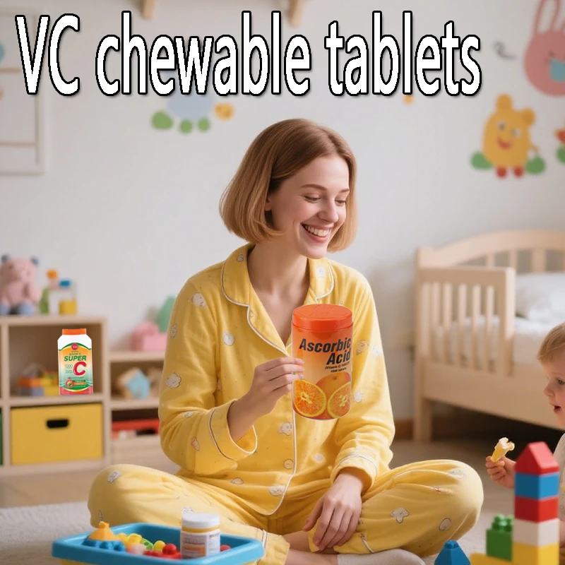 

1 bottle of VC chewable tablets to supplement nutrients vitamins minerals improve immunity promote collagen synthesis