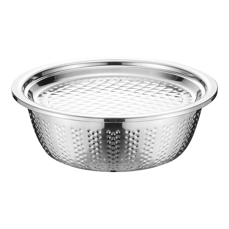 Large Capacity Stainless Steel Colander with Lid,Multi-use Perforated Drain Basket for Vegetable,Rice,Fruit,Commercial &Home Use