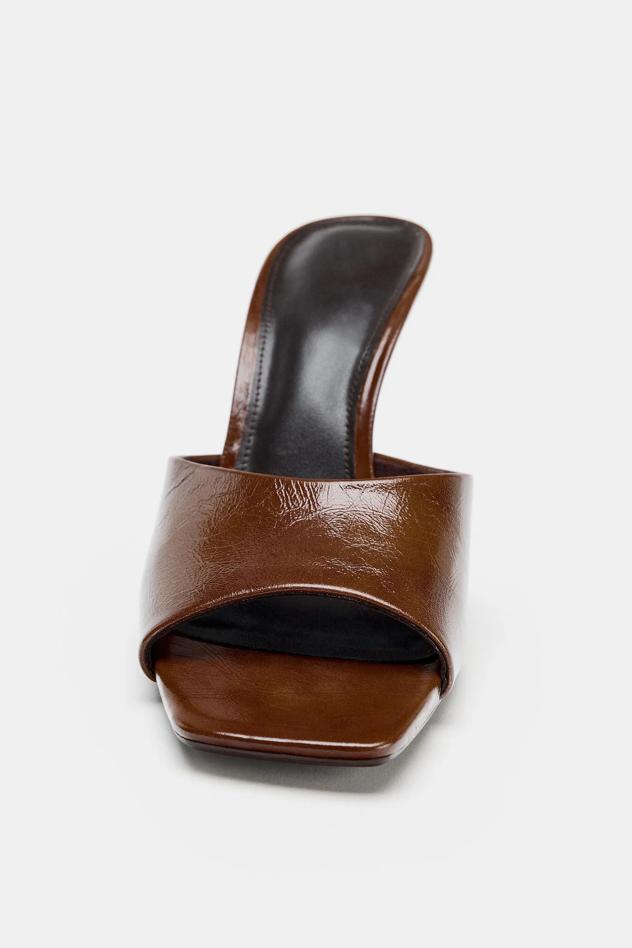 New European and American style brown fish mouth open toe straight strap high-heeled women's slippers versatile women's shoes