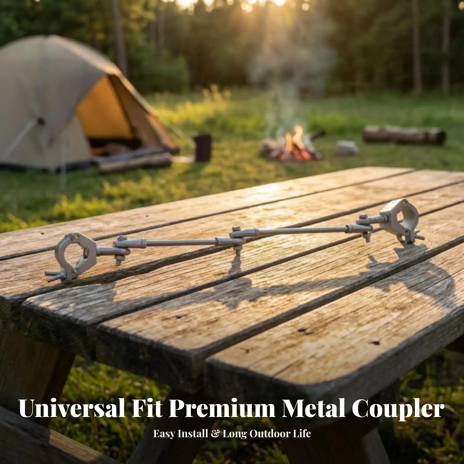 Silver-Finish Cart Linkage Bar | Metal Construction, Tow Bar with Articulated