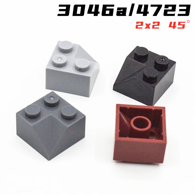 Радужная свинка MOC Parts 3046a 4723 3046, склон 45, 2x2, двойные вогнутые Совместимые Кирпичи, сборный конструктор «сделай сам», детская игрушка