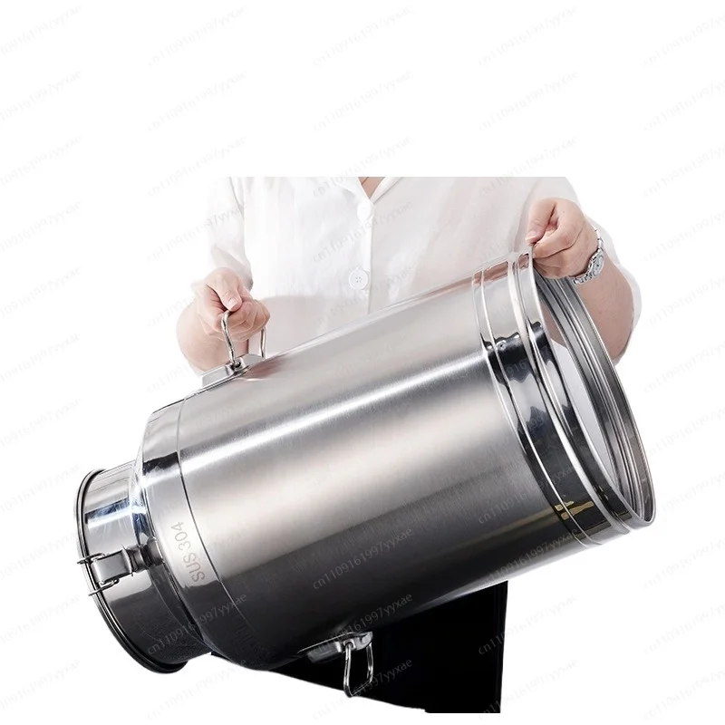 for Milk And Wine Liquid Storage 316 Grade Wine Pail 22L Stainless Steel Milk Bucket Can with Sealed Lid