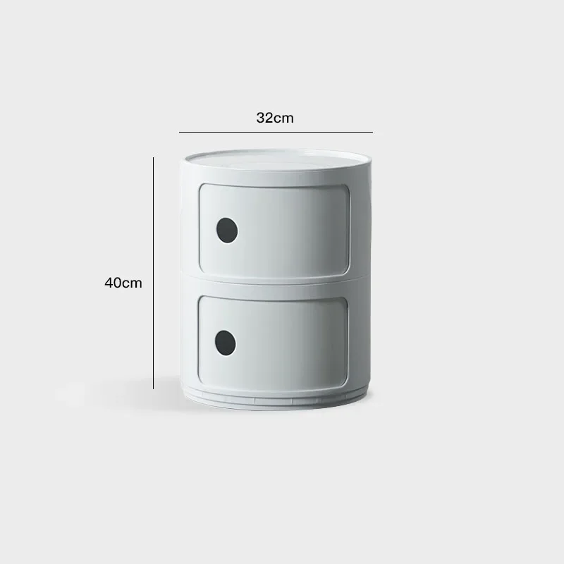 Round bedside table nordic plastic Bedside cabinet for bedroom small side end table nightstand