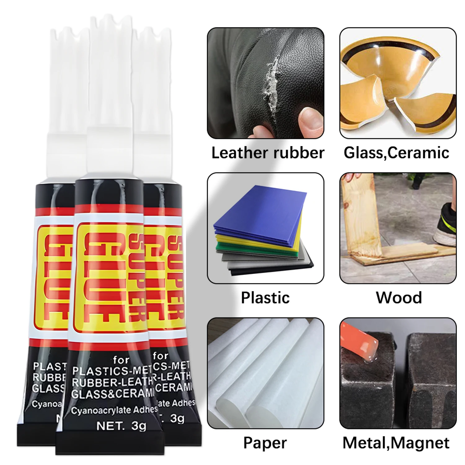 Starker Flüssigkleber, Mini-Röhre, Superkleber für Kunststoff, Glas, Metall, Handlast, Reparaturwerkzeug, Nagelgel, DIY, Schreibwaren, Laden