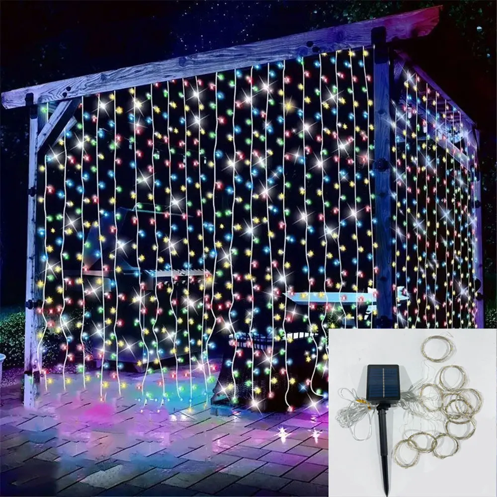 

LED Fairy Light Garland Wedding Party 3/6M Outdoor Light LED Solar Curtain String Light Garden Decoration Christmas Decoration