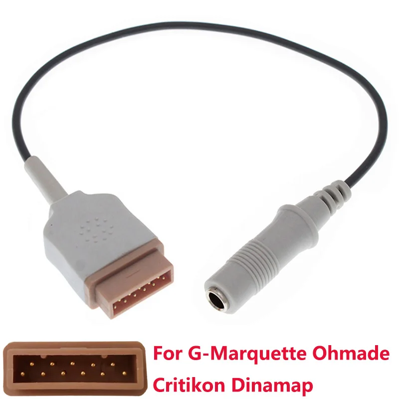 Compatibility G-Marquette Ohmade Critikon Dinamap Vital Signs Monitor 2021700-001 2104178-001 Medical Temp Probe Adapter Cable