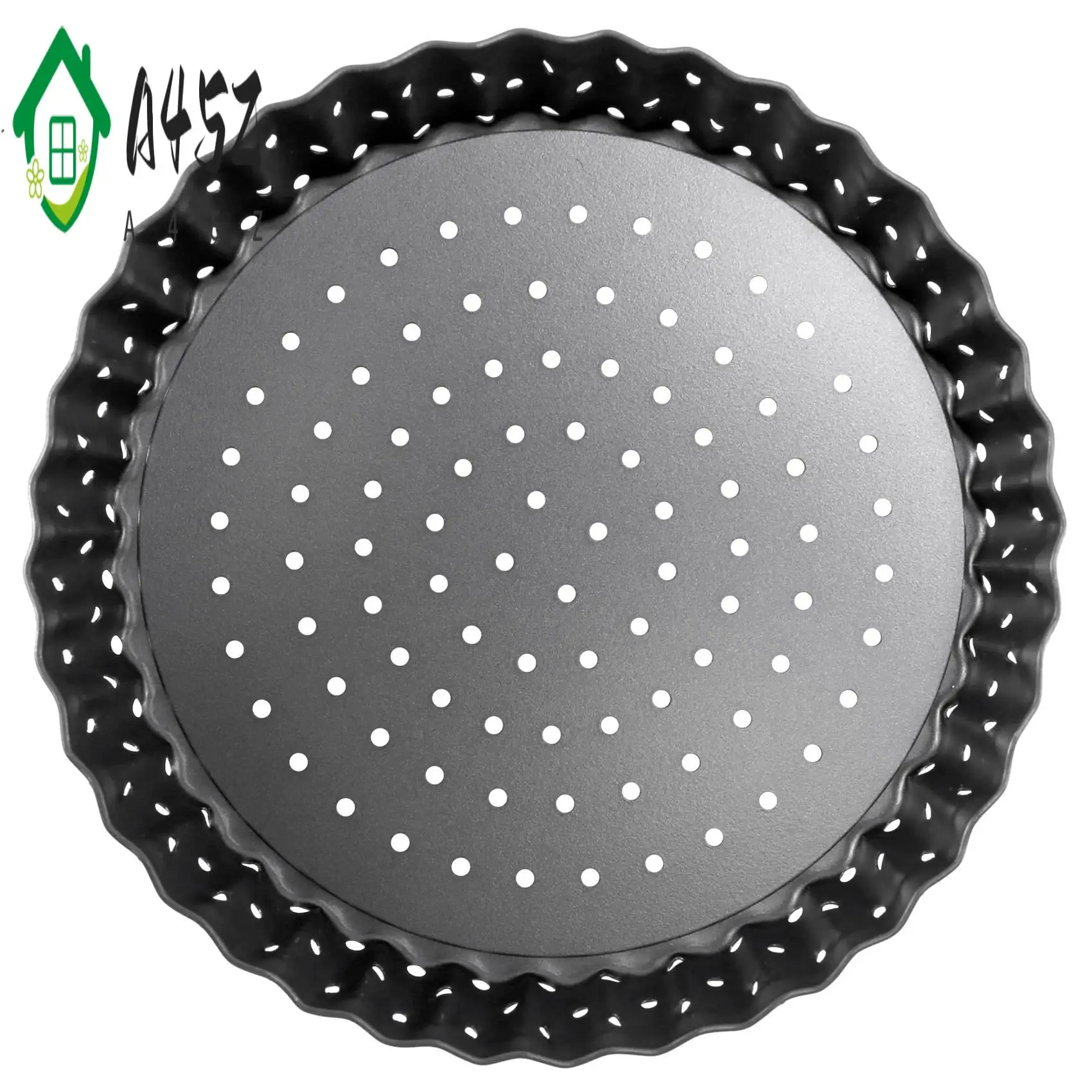 

A45Z-4 упаковки Форма для пирога Quiche, 5-дюймовый круглый перфорированный противень для выпечки пиццы с антипригарным покрытием и отверстиями для тортов, пирогов, квитков