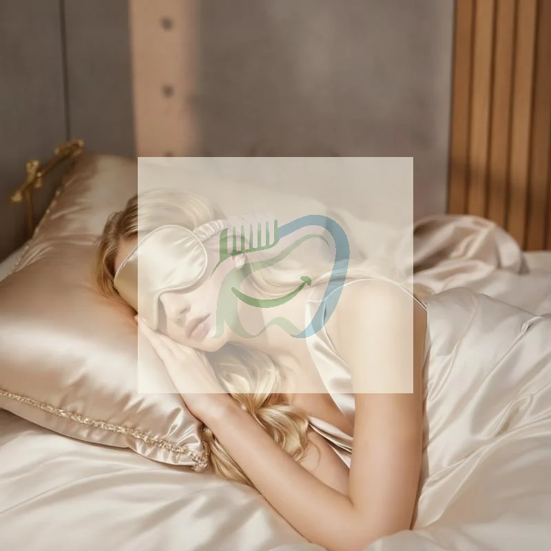 Double Sided Premium Silk Eye Mask Light Blocking Breathable Soft Comfortable for Travel Sleep Use