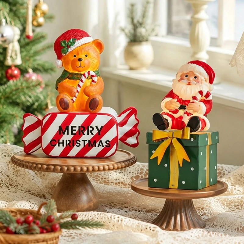 Light-Up Christmas Figurine, Iron Holiday Accent with Integrated Lighting for Shelves, Windowsills, and Retail Displays D2RD