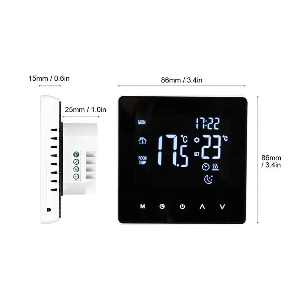 For Smart LCD Touch Thermostat with WiFi for Floor Heating Systems Supports Electric and Boiler Water Heating 16A