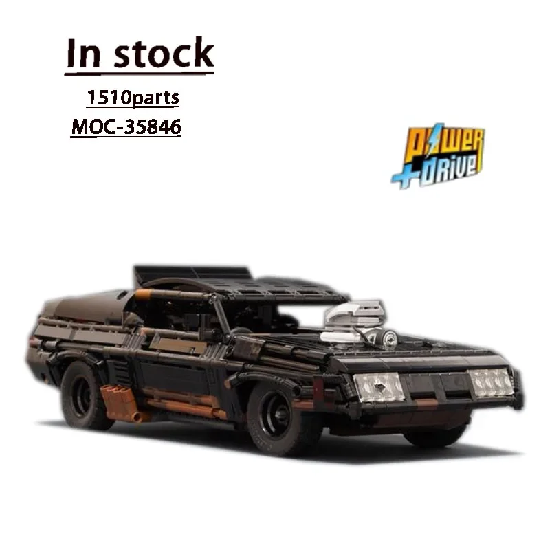 MOC-35846 Mad Movie Series Modified Black Interceptor Truck Toys Series Model Building Block Bricks Toys Boys Birthday Gifts